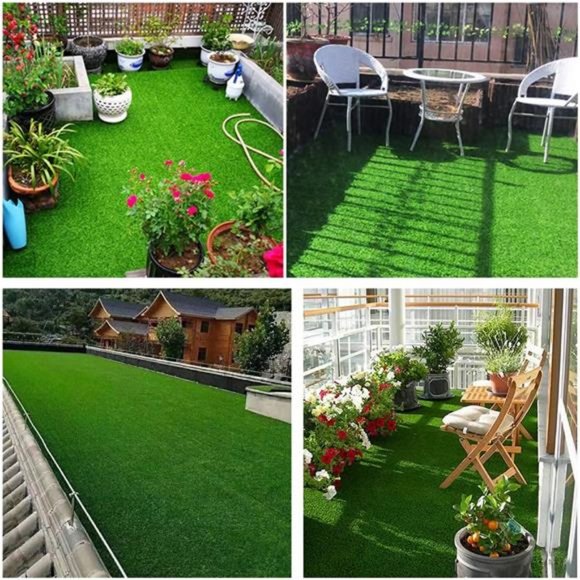 4 FT X 13 FT Synthetic Artificial Grass Turf for Garden, Drainage Holes - Picture 5 of 7